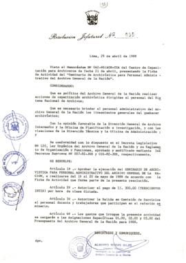 Resolución Jefatural N° 055-1988/AGN/J