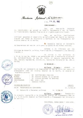 Resolución Jefatural N° 128-1992/AGN/J