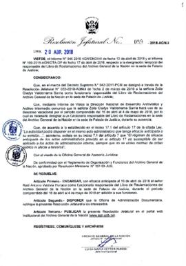 Resolución Jefatural N° 059-2018-AGN/J
