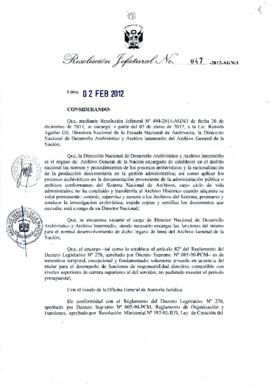 Resolución Jefatural N° 047-2012-AGN/J
