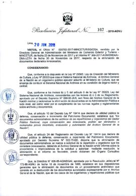 Resolución Jefatural N° 107-2018-AGN/J