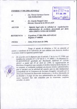 INFORME 006-2006-AGN/OGAJ