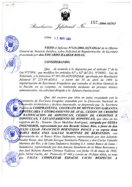 Resolución Jefatural N° 152-2004-AGN/J