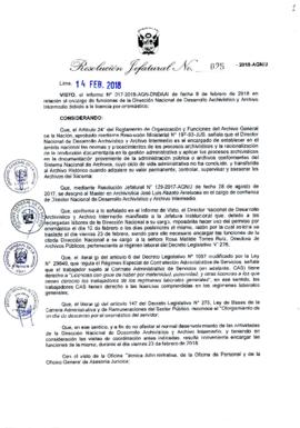Resolución Jefatural N° 025-2018-AGN/J