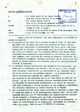 INFORME 184-91-AGN/OAJ