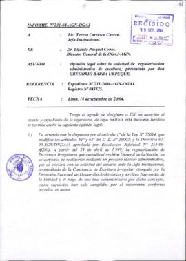 INFORME 231-2004-AGN-OGAJ