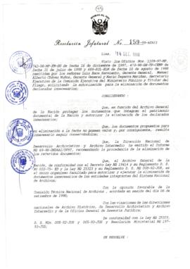 Resolución Jefatural N° 159-1998/AGN/J