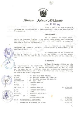 Resolución Jefatural N° 156-1992/AGN/J