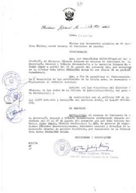 Resolución Jefatural N° 069-1987/AGN/J