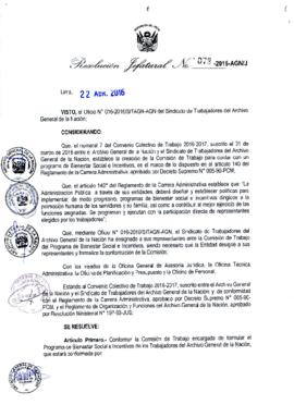 Resolución Jefatural N° 078-2016-AGN/J