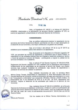Resolución Directoral N° 057-2014-AGN/OTA