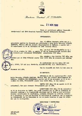 Resolución Directoral N° 073-88-AGN/OA