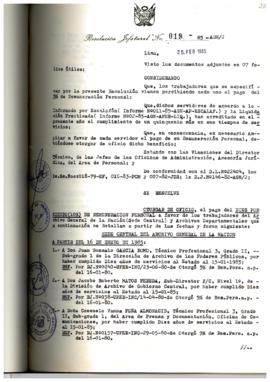 Resolución Jefatural N° 019-1985/AGN/J