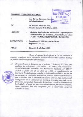 INFORME 090-2005-AGN-OGAJ
