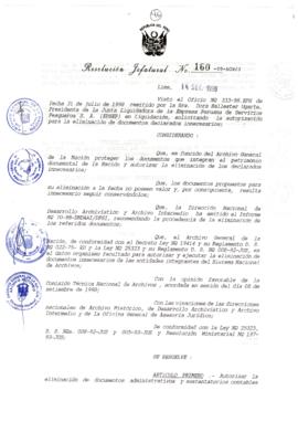 Resolución Jefatural N° 160-1998/AGN/J