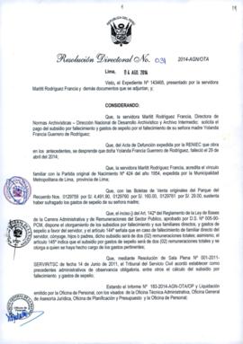 Resolución Directoral N° 031-2014-AGN/OTA