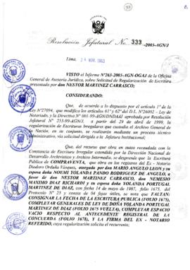 Resolución Jefatural N° 333-2003-AGN/J