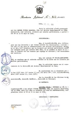 Resolución Jefatural N° 222-1991/AGN/J