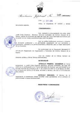 Resolución Jefatural N° 345-2004-AGN/J