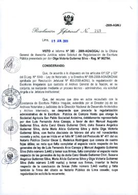 Resolución Jefatural N° 249-2009-AGN/J