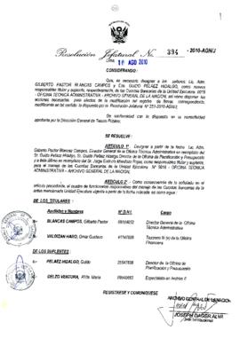 Resolucion Jefatural N° 394.1-2010-AGN/J