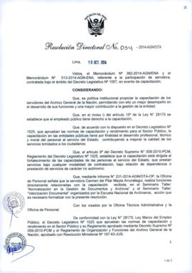 Resolución Directoral N° 034-2014-AGN/OTA