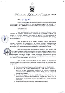 Resolución Jefatural N° 336-2012-AGN/J