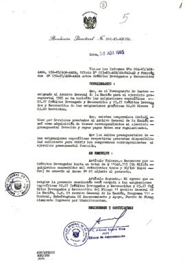 Resolución Directoral N° 40-85-AGN/OA