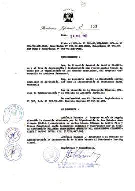 Resolución Jefatural N° 153-1990/AGN/J
