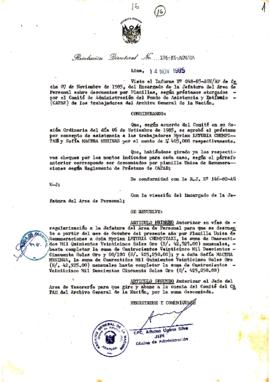 Resolución Directoral N° 106-85-AGN/OA