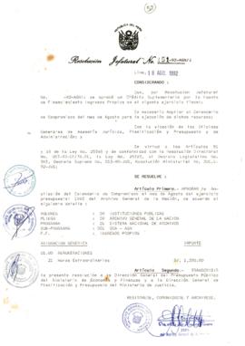 Resolución Jefatural N° 151-1992/AGN/J