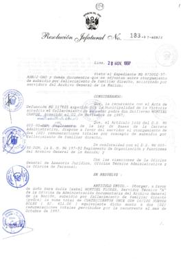 Resolución Jefatural N° 183-1997/AGN/J