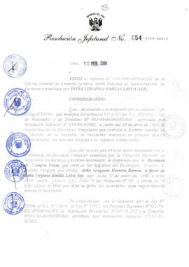 Resolución Jefatural N° 054-2000/AGN/J