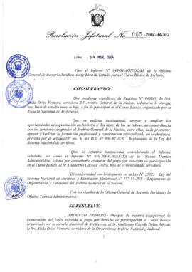 Resolución Jefatural N° 065-2004-AGN/J