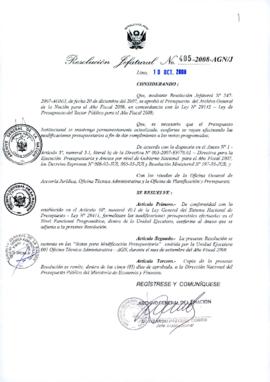 Resolución Jefatural N° 405-2008-AGN/J