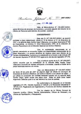 Resolución Jefatural N° 233-2007-AGN/J