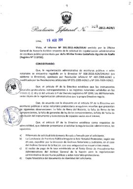 Resolución Jefatural N° 329-2011-AGN/J