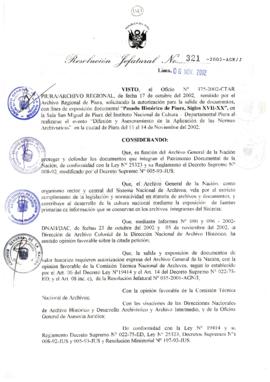 Resolución Jefatural N° 321-2002/AGN/J