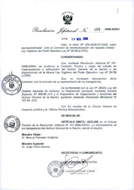 Resolución Jefatural N° 466-2008-AGN/J