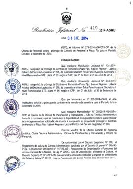 Resolución Jefatural N° 419-2014-AGN/J