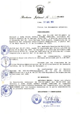 Resolución Jefatural N° 106-1993/AGN/J