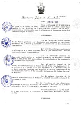 Resolución Jefatural N° 215-1998/AGN/J