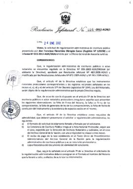 Resolución Jefatural N° 034-2012-AGN/J