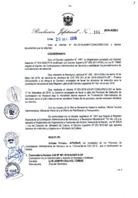Resolución Jefatural N° 184-2016-AGN/J