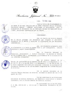 Resolución Jefatural N° 223-1999/AGN/J