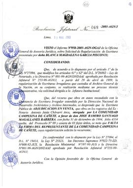 Resolución Jefatural N° 068-2003-AGN/J