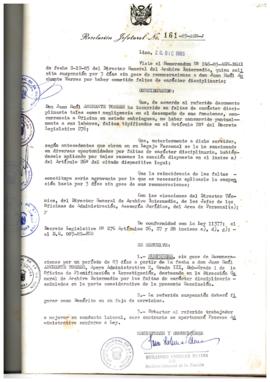 Resolución Jefatural N° 161-1985/AGN/J