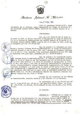 Resolución Jefatural N° 056-1992/AGN/J