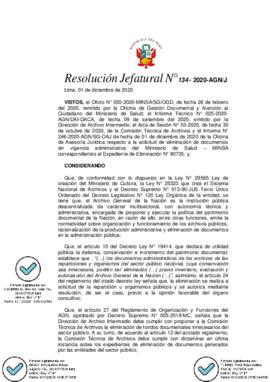 Resolución Jefatural N° 134-2020-AGN/J