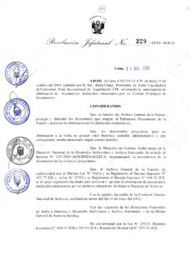 Resolución Jefatural N° 229-2002/AGN/J